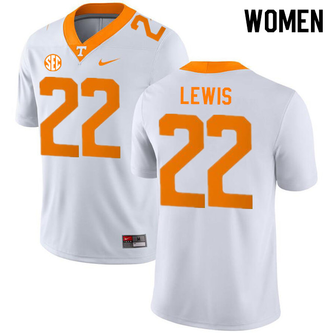 Women #22 Peyton Lewis Tennessee Volunteers College Football Jerseys Stitched-White